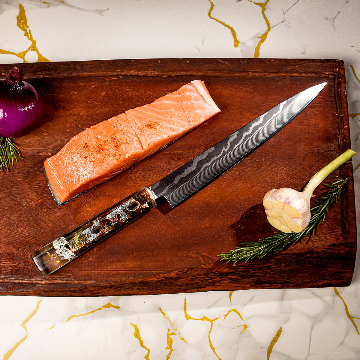 Midas Aeternis - Yanagiba Damascus Chef Knife