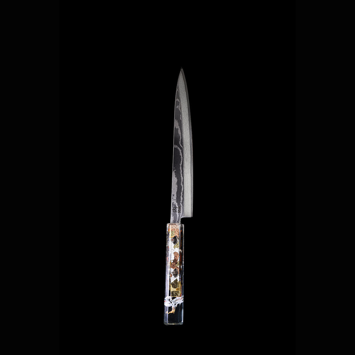 Golden Clockwork - Yanagiba Damascus Chef Knife